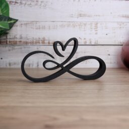 Infinity Heart Ornament, Modern Art Home Decor, Freestanding Shelf Sculpture, Romantic Line Gift - thumbnail 2