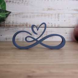 Infinity Heart Ornament, Modern Art Home Decor, Freestanding Shelf Sculpture, Romantic Line Gift - thumbnail 3