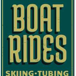 Swiss Lake Boat Rides Metal Sign, House Decor, Boating Fishing Cabin Wall Art, Nautical Skiing Tubing Sign - thumbnail 3