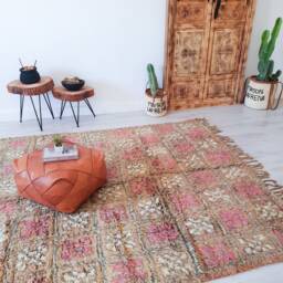 Vintage Pink Boujaad Rug, Authentic Moroccan 5.9 Ft X 9.7 - thumbnail 2