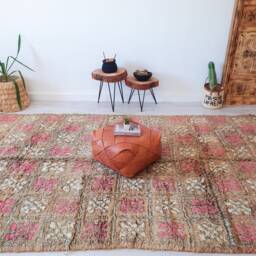 Vintage Pink Boujaad Rug, Authentic Moroccan 5.9 Ft X 9.7 - thumbnail 3