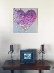 Butterfly Heart Canvas Art Lavender & Gold Ombre, Nursery Decor - thumbnail 1