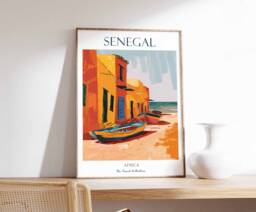 Senegal Poster, Travel Print, African Wall Decor West Africa Print - thumbnail 1