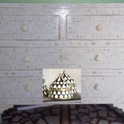 Designer Bone Inlay White Floral Pattern Chest Of 4 Drawers - thumbnail 3