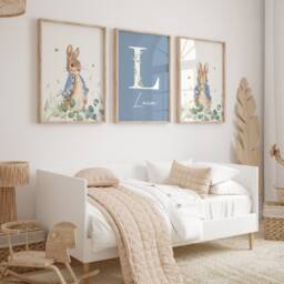 Set Of 3 Peter Rabbit Nursery Print, Beatrix Potter Prints, Bedroom Art, Decor, Kids New Baby Gift - thumbnail 2
