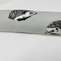 Grey Hedgehog Draft Excluder, Mustard Print Draught Gift For Her, Home Decor, Animal Christmas Gift - thumbnail 2