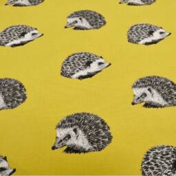 Grey Hedgehog Draft Excluder, Mustard Print Draught Gift For Her, Home Decor, Animal Christmas Gift - thumbnail 3