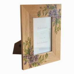 Purple Pansy, Oak Photo Frame, Floral Wooden Picture 4x6 - thumbnail 2