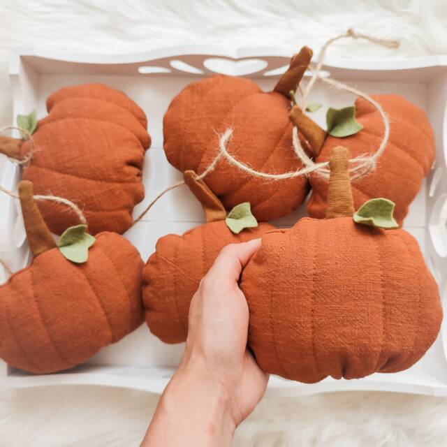 Linen Garland With Pumpkins Autumn Wall Decoration Fall Bunting For Halloween - image 1