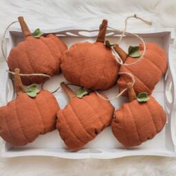 Linen Garland With Pumpkins Autumn Wall Decoration Fall Bunting For Halloween - thumbnail 3