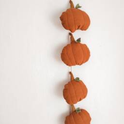 Linen Garland With Pumpkins Autumn Wall Decoration Fall Bunting For Halloween - thumbnail 4