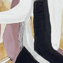 Original Abstract Painting On Archival Paper-Pink, Black & White Modern Curvilinear Art - 12x16 - thumbnail 3