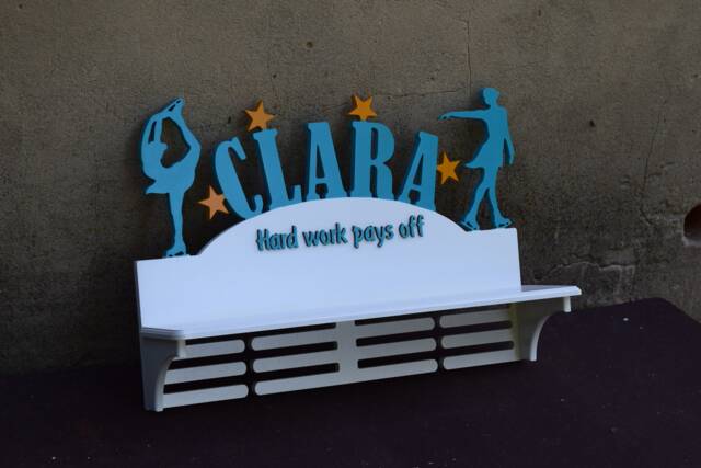 Medal Hanger Display Figure Skating Personalized Holder Sport Gift Athlete Skater Shelf For Medals Wall Wood Medal Rack - image 1