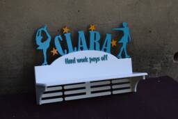 Medal Hanger Display Figure Skating Personalized Holder Sport Gift Athlete Skater Shelf For Medals Wall Wood Medal Rack - thumbnail 1