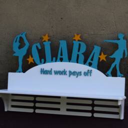 Medal Hanger Display Figure Skating Personalized Holder Sport Gift Athlete Skater Shelf For Medals Wall Wood Medal Rack - thumbnail 3