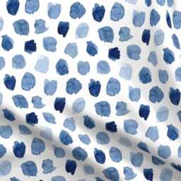 Indigo Dots Sheets - Watercolor in Blue By Dinamae Spots Paint Droplets Cotton Sateen Sheet Set Bedding Spoonflower - thumbnail 4