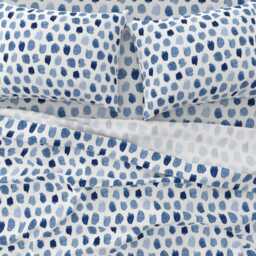 Indigo Dots Sheets - Watercolor in Blue By Dinamae Spots Paint Droplets Cotton Sateen Sheet Set Bedding Spoonflower - thumbnail 3