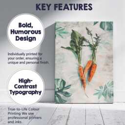 Rustic Carrot Bunch Botanical Kitchen Wall Art Canvas Print Decor Picture Ready To Hang - thumbnail 2
