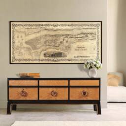 New York City Map, Manhattan Old Map With Illustrations, History Of Nyc, Showing Amsterdam At 1659, Antique Wall Decor - thumbnail 1