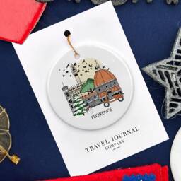 Florence Italy Christmas Tree Ceramic Ornament Tuscany Personalised Decoration Gift Bauble Home Decor Holiday Custom - thumbnail 3