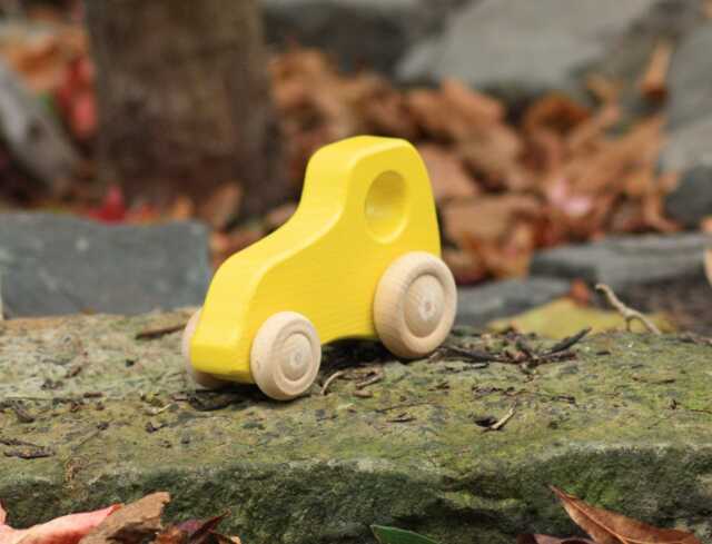 Wood Tractor Yellow - image 1