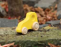 Wood Tractor Yellow