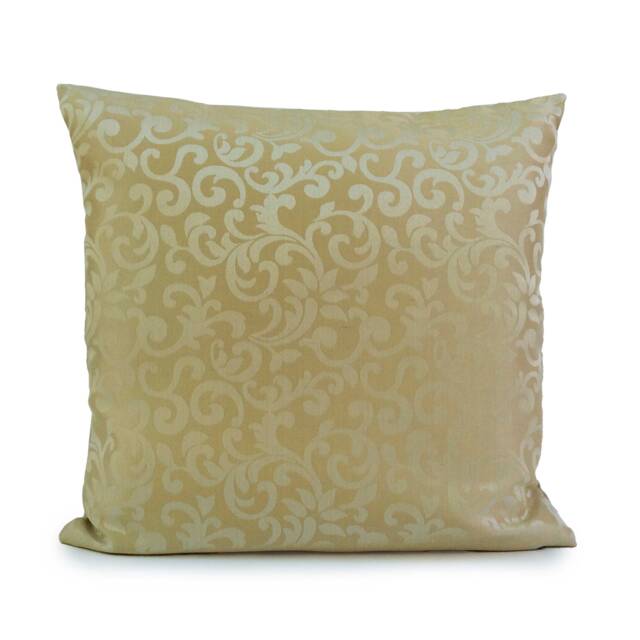 Beige Cream Pillow, Throw Pillow Cover, Decorative Cushion Pillowcase, Accent Toss Satin Blend, Pattern - image 1