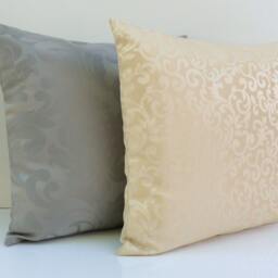 Beige Cream Pillow, Throw Pillow Cover, Decorative Cushion Pillowcase, Accent Toss Satin Blend, Pattern - thumbnail 4