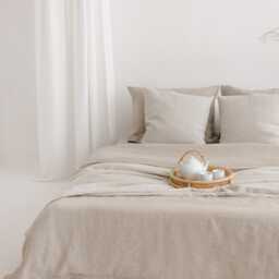 Natural Linen Bedding Set Fitted Sheet, 2 Pillowcase. Breathable, Earth Tone Farmhouse, New Home, Hosting Gift. Twin, Full, Queen, King - thumbnail 4