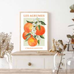 Orange Art Print, Les Agrumes, Modern Art, Fruit Wall Kitchen Home Decor, Gift Ideas, Prints, Posters - thumbnail 3