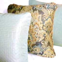 Damask Pillow Cover Dusty Aqua Designer Fabric - thumbnail 4