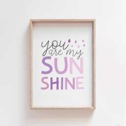 You Are My Sunshine Print, Boho Nursery Wall Art, Decor, Rainbow, Gender Neutral Baby Room Kids Playroom Girls Bedroom - thumbnail 2