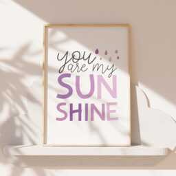 You Are My Sunshine Print, Boho Nursery Wall Art, Decor, Rainbow, Gender Neutral Baby Room Kids Playroom Girls Bedroom - thumbnail 1