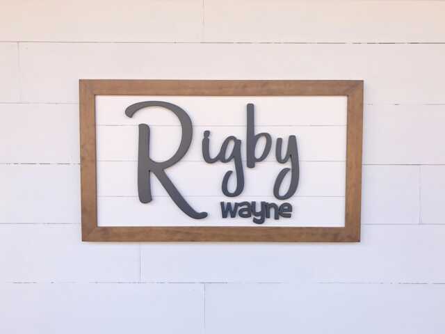 Custom Wood Baby Boy Name Sign Nursery Wall Decor - image 1