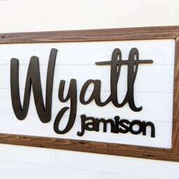 Custom Wood Baby Boy Name Sign Nursery Wall Decor - thumbnail 3