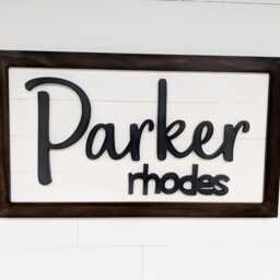 Custom Wood Baby Boy Name Sign Nursery Wall Decor - thumbnail 2