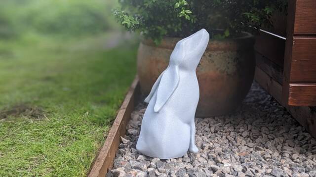 Moongazing Hare Garden Sculpture, Marble Finish, Indoor Outdoor Decor - image 1