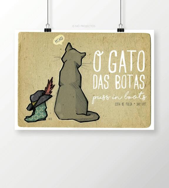 Original Storytales Puss in The Boots Wall Art Printing Poster Illustration Print Drawings Graphic Design Work Home Decor - image 1