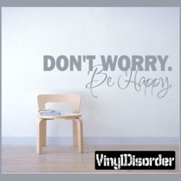 Don't Worry Be Happy - Vinyl Wall Decal Quotes Sticker Hj008Dontworryviet - thumbnail 1