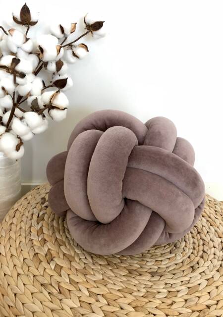 Soft Cotton Knot Cushion, Scandinavian Minimalist Design Reversible Pillow 2In1 - image 1