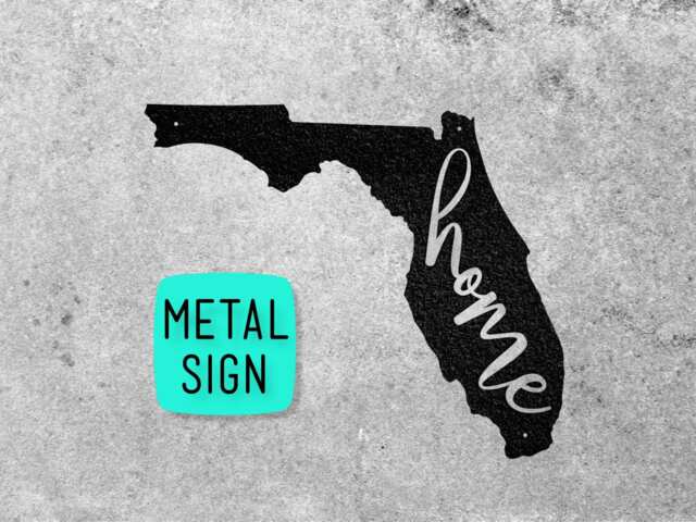 Metal Florida Home Sign Steel Anniversary Wall Art - image 1