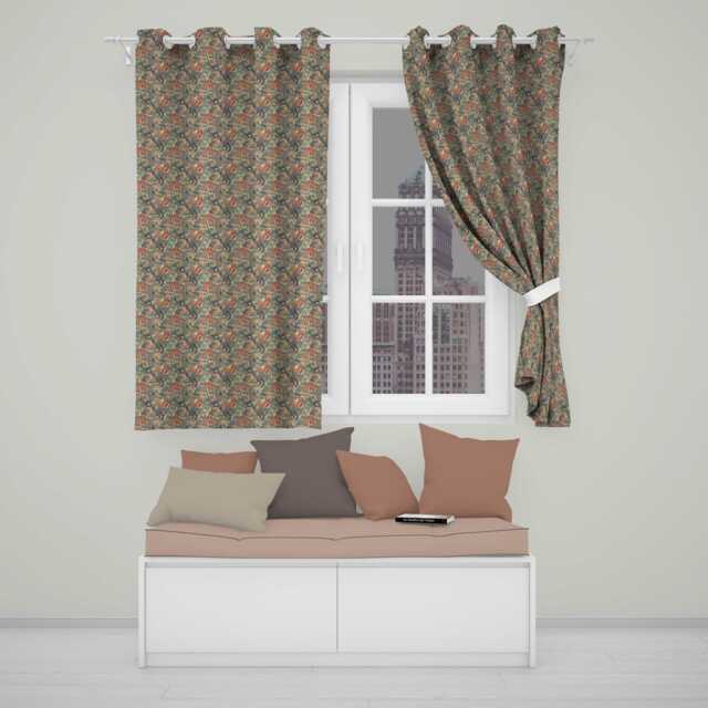 Ornate Octopus & Coral Reef Seamless Pattern Decorative Ocean Design Readymade Eyelet Ring Top Thermal 100% Blackout Curtains - image 1