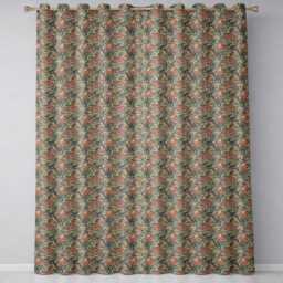 Ornate Octopus & Coral Reef Seamless Pattern Decorative Ocean Design Readymade Eyelet Ring Top Thermal 100% Blackout Curtains - thumbnail 2