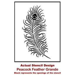 Peacock Feather Grande Wall Art Stencil - Size Medium Better Than Decals Easy To Use For Diy Home Improvement - thumbnail 4