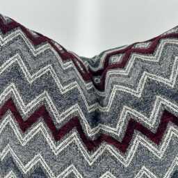 Burgundy & Gray Chevron Pillowcase, Burgundy Pillow Cover, Fall Decor, Zig Zag Pillowcase, Textured Pillowcase, Housewarming Gift, 20x20 - thumbnail 4