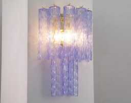 Modern Wall Lights - Murano Violet Glass Hand-Blown Italy Vintage Style Decorative Lamp