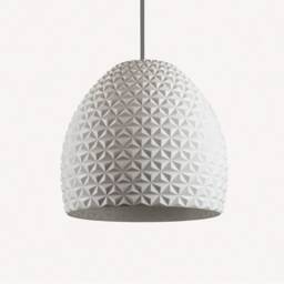Ceiling Light - White Modern Geometric Contemporary [Geodome] 100% Biodegradable Made From Sugarcane [W40cmxh40cm] - thumbnail 3