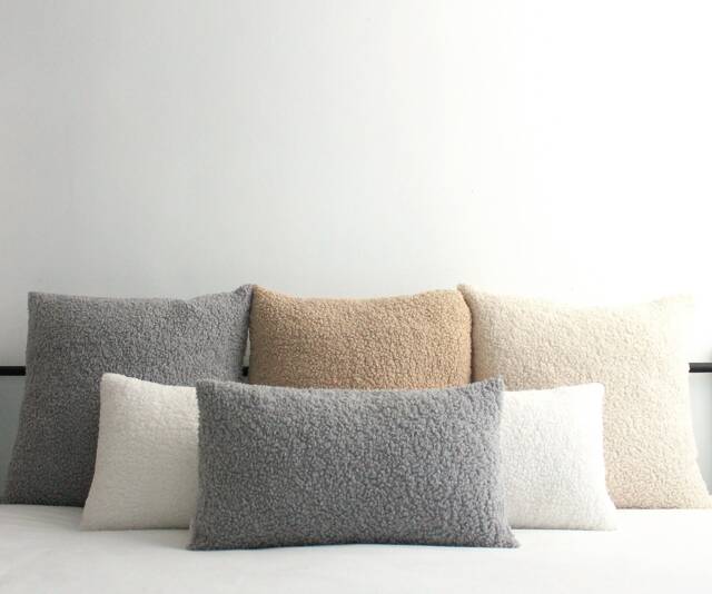 Cozy Teddy Boucle Throw Pillow Cover, 8 Colors Fluffy Lumbar Accent Extra Long Headboard Body Cushion - image 1