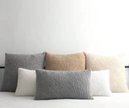 Cozy Teddy Boucle Throw Pillow Cover, 8 Colors Fluffy Lumbar Accent Extra Long Headboard Body Cushion - thumbnail 1