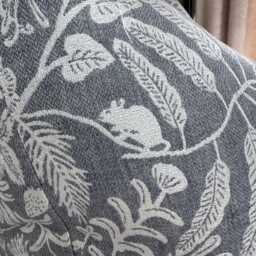 Woodland Print Cushion Cover, Designer John Lewis Fabric - Double Sided Throw Pillow Cover in Storm Grey - thumbnail 3